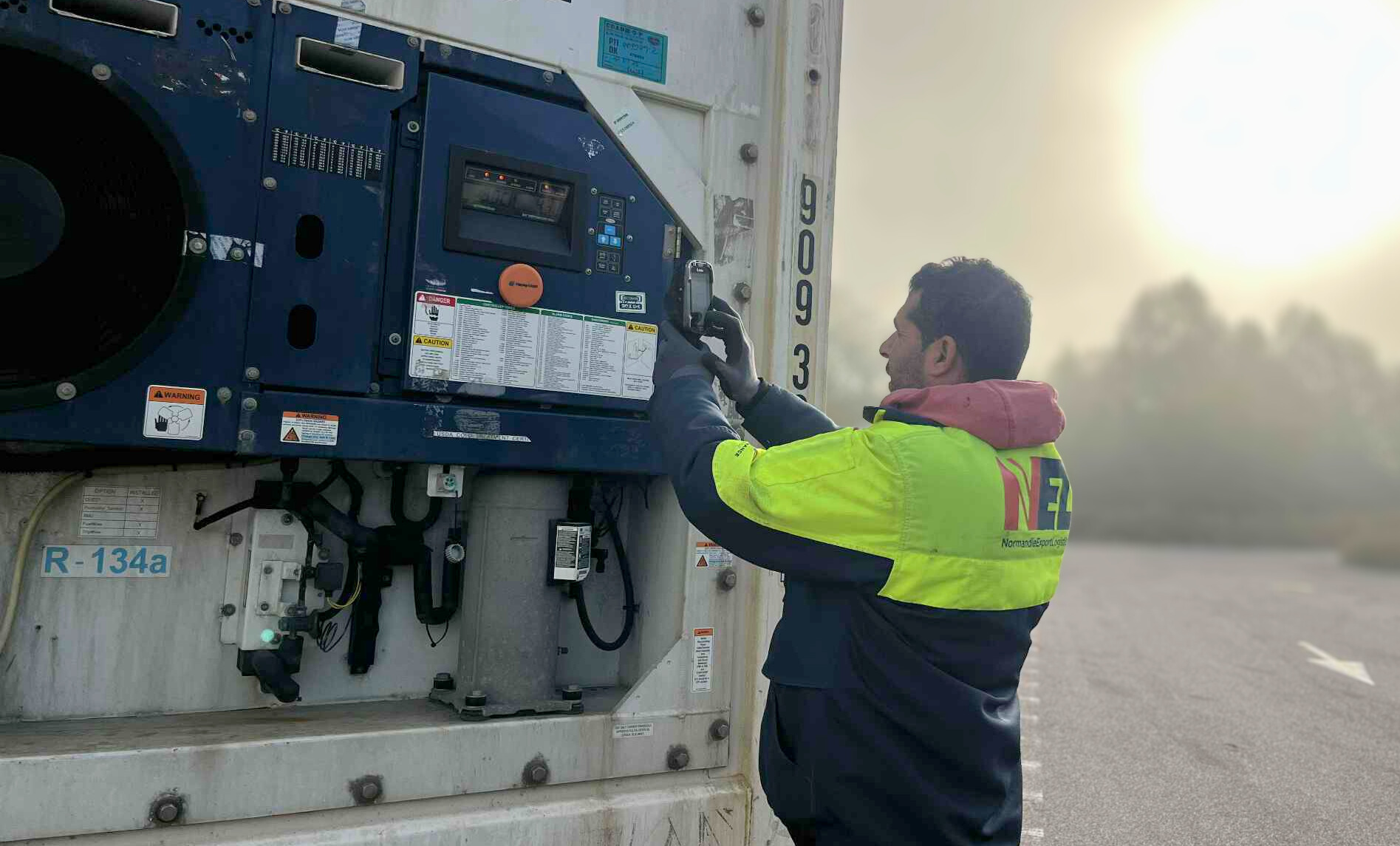 Prise de température container